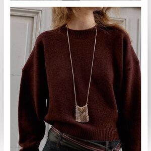 Zara maroon round neck sweater